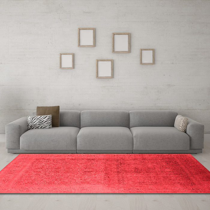 Industrial Red Washable Rugs