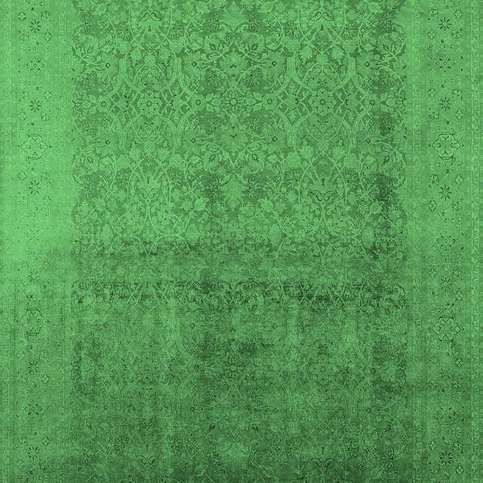 Machine Washable Oriental Emerald Green Industrial Area Rugs, wshurb1593emgrn