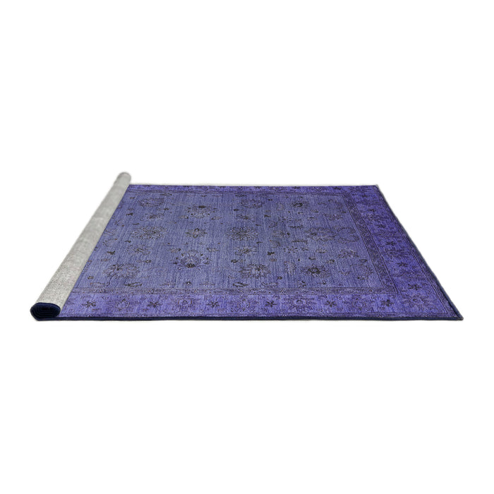 Sideview of Machine Washable Industrial Modern Medium Slate Blue Rug, wshurb1594