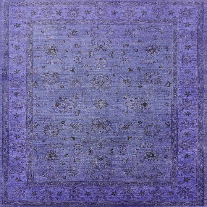 Square Mid-Century Modern Slate Blue Oriental Rug, urb1594