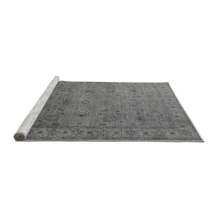 Sideview of Machine Washable Oriental Gray Industrial Rug, wshurb1594gry