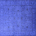 Square Machine Washable Oriental Blue Industrial Rug, wshurb1594blu