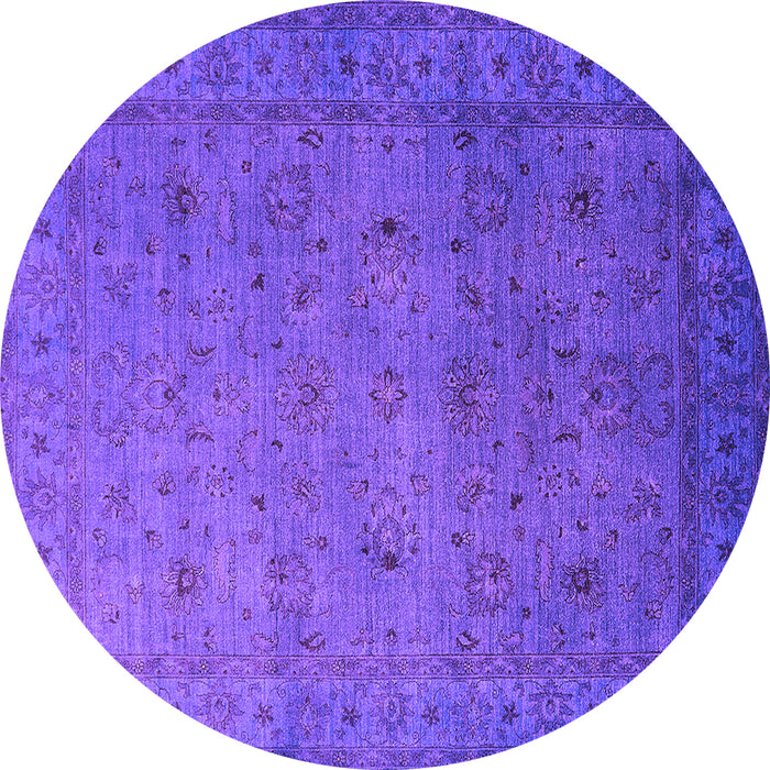 Round Oriental Purple Industrial Rug, urb1594pur