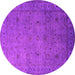 Round Oriental Pink Industrial Rug, urb1594pnk