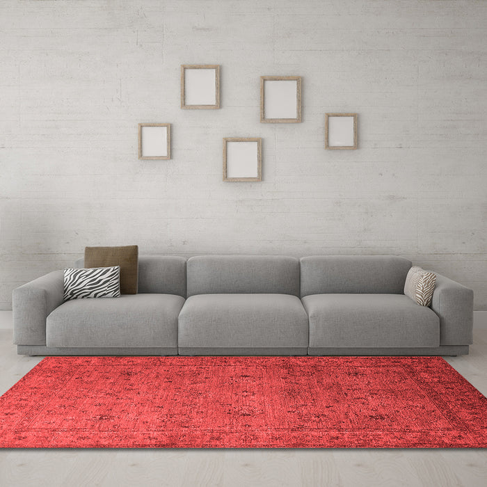 Industrial Red Washable Rugs