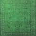 Square Oriental Green Industrial Rug, urb1594grn