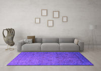 Machine Washable Oriental Purple Industrial Rug, wshurb1594pur