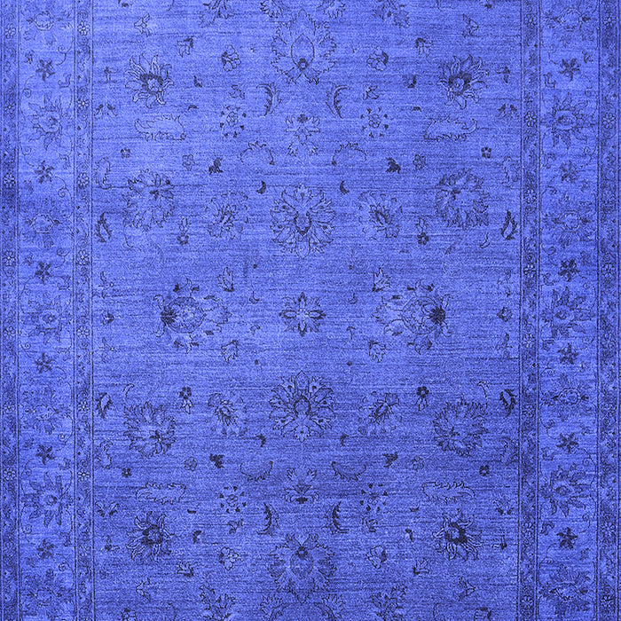 Machine Washable Oriental Blue Industrial Rug, wshurb1594blu