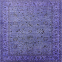 Square Machine Washable Industrial Modern Medium Slate Blue Rug, wshurb1594