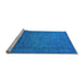 Sideview of Machine Washable Oriental Light Blue Industrial Rug, wshurb1595lblu