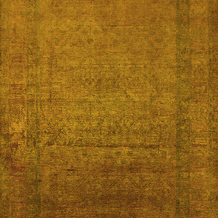 Machine Washable Oriental Yellow Industrial Rug, wshurb1595yw