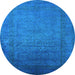 Round Oriental Light Blue Industrial Rug, urb1595lblu