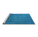 Sideview of Machine Washable Oriental Turquoise Industrial Area Rugs, wshurb1595turq