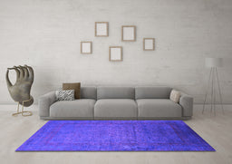 Machine Washable Oriental Purple Industrial Area Rugs in a Living Room, wshurb1595pur