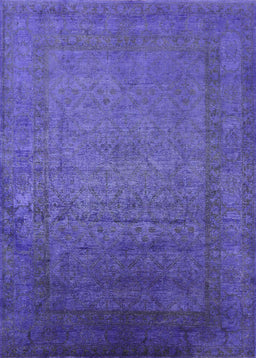 Mid-Century Modern Blue Lotus Blue Oriental Rug, urb1595