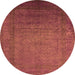 Round Oriental Orange Industrial Rug, urb1595org