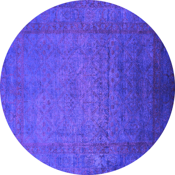 Round Oriental Purple Industrial Rug, urb1595pur