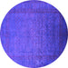 Round Oriental Purple Industrial Rug, urb1595pur