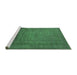 Sideview of Machine Washable Oriental Green Industrial Area Rugs, wshurb1595grn