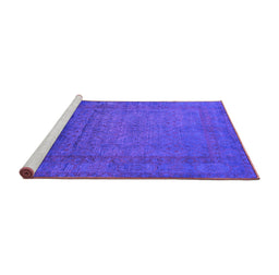 Sideview of Machine Washable Oriental Purple Industrial Area Rugs, wshurb1595pur