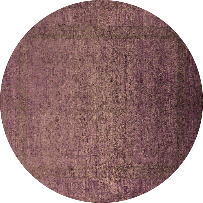 Round Machine Washable Oriental Brown Industrial Rug, wshurb1595brn