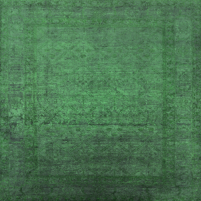 Square Oriental Green Industrial Rug, urb1595grn