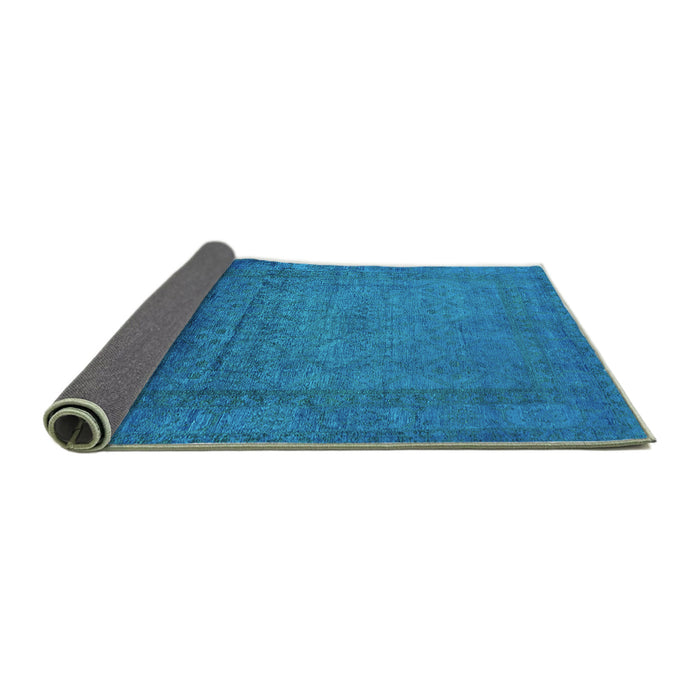 Sideview of Oriental Turquoise Industrial Rug, urb1595turq