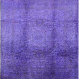 Square Machine Washable Industrial Modern Purple Rug, wshurb1596