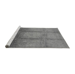 Sideview of Machine Washable Oriental Gray Industrial Rug, wshurb1596gry