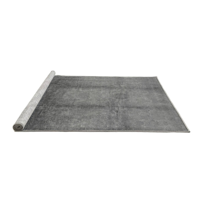 Sideview of Machine Washable Oriental Gray Industrial Rug, wshurb1596gry