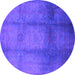 Round Oriental Purple Industrial Rug, urb1596pur