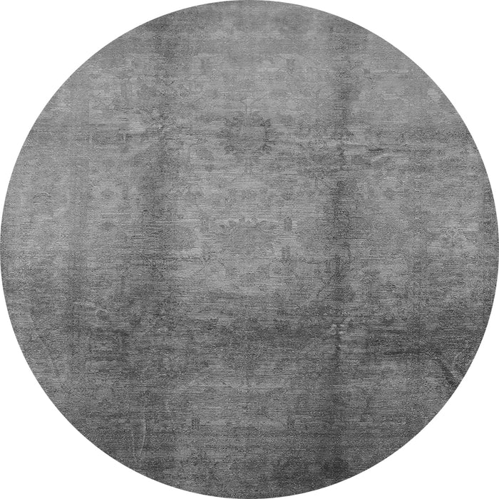 Round Oriental Gray Industrial Rug, urb1596gry