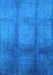 Machine Washable Oriental Light Blue Industrial Rug, wshurb1596lblu