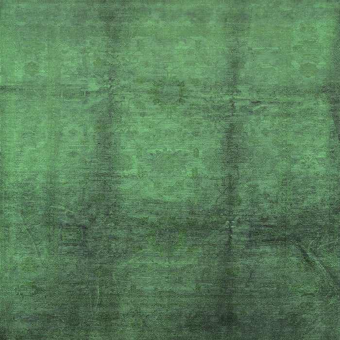 Square Oriental Green Industrial Rug, urb1596grn