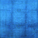 Square Machine Washable Oriental Light Blue Industrial Rug, wshurb1596lblu
