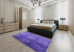 Mid-Century Modern Purple Oriental Rug in a Bedroom, urb1596