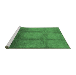 Sideview of Machine Washable Oriental Emerald Green Industrial Area Rugs, wshurb1596emgrn