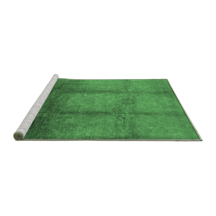 Sideview of Machine Washable Oriental Emerald Green Industrial Area Rugs, wshurb1596emgrn