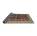 Sideview of Mid-Century Modern Dark Sienna Brown Oriental Rug, urb1597