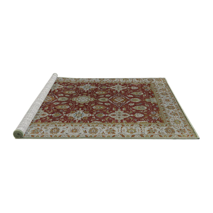 Sideview of Machine Washable Industrial Modern Dark Sienna Brown Rug, wshurb1597