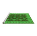 Sideview of Machine Washable Oriental Green Industrial Area Rugs, wshurb1597grn