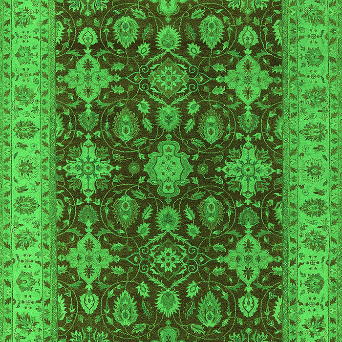 Machine Washable Oriental Green Industrial Area Rugs, wshurb1597grn