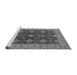 Sideview of Machine Washable Oriental Gray Industrial Rug, wshurb1597gry