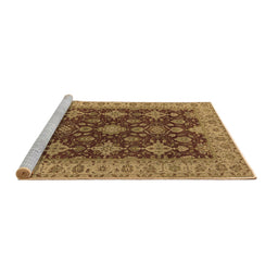 Sideview of Machine Washable Oriental Brown Industrial Rug, wshurb1597brn