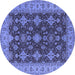 Round Oriental Blue Industrial Rug, urb1597blu