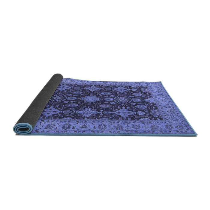 Sideview of Oriental Blue Industrial Rug, urb1597blu