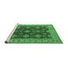 Sideview of Machine Washable Oriental Emerald Green Industrial Area Rugs, wshurb1597emgrn