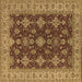 Square Machine Washable Oriental Brown Industrial Rug, wshurb1597brn