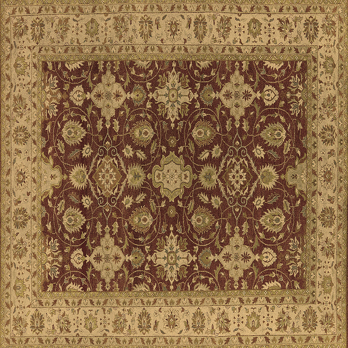 Square Oriental Brown Industrial Rug, urb1597brn