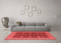 Machine Washable Oriental Red Industrial Rug, wshurb1597red